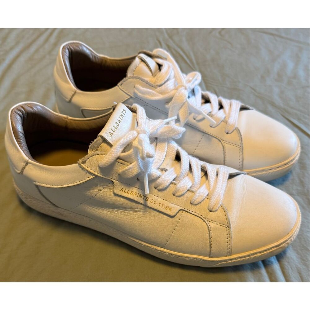 Allsaints Size 9 Women Sheer Lace Up Low Top Sneakers White Used